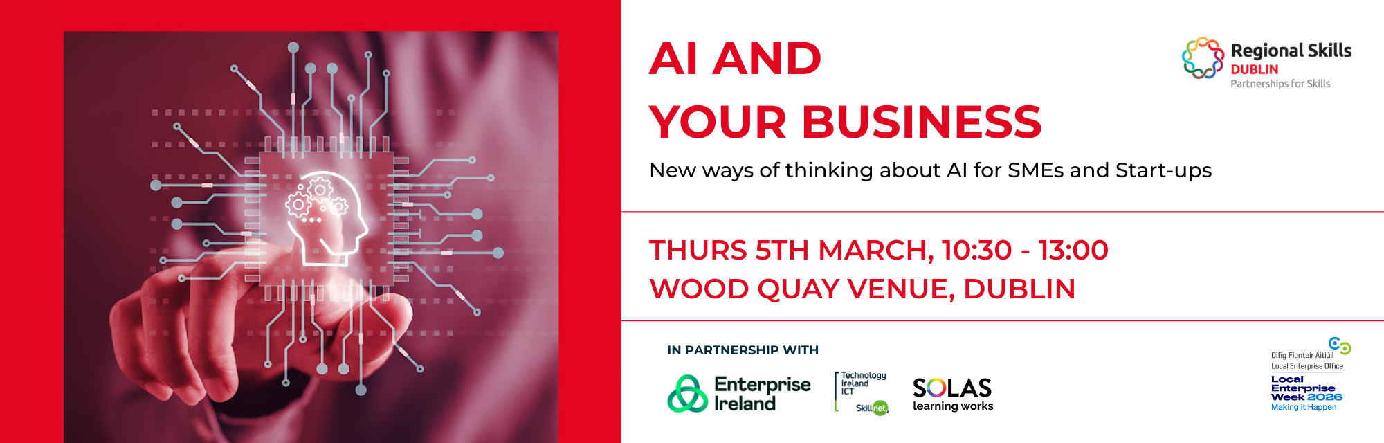 AI and your business dublin regional skills forum event web banner March 2026